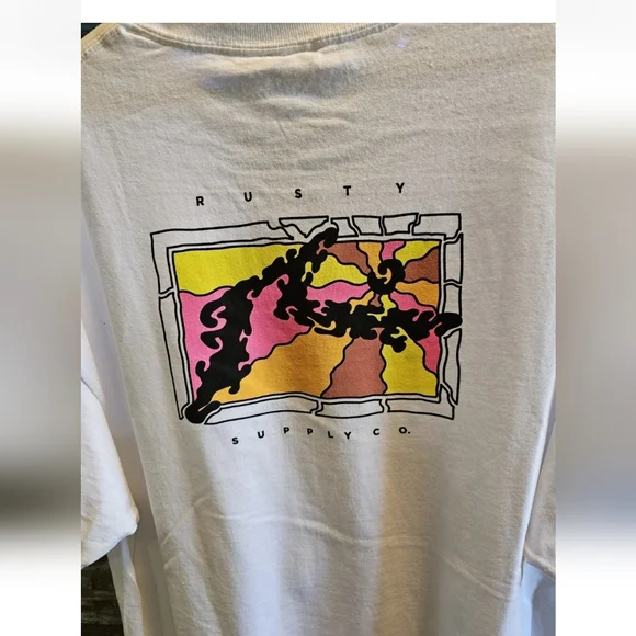 Rusty Surf Co Graphic Tee Rust Vision White T-shirt Xl - Picture 2 of 3